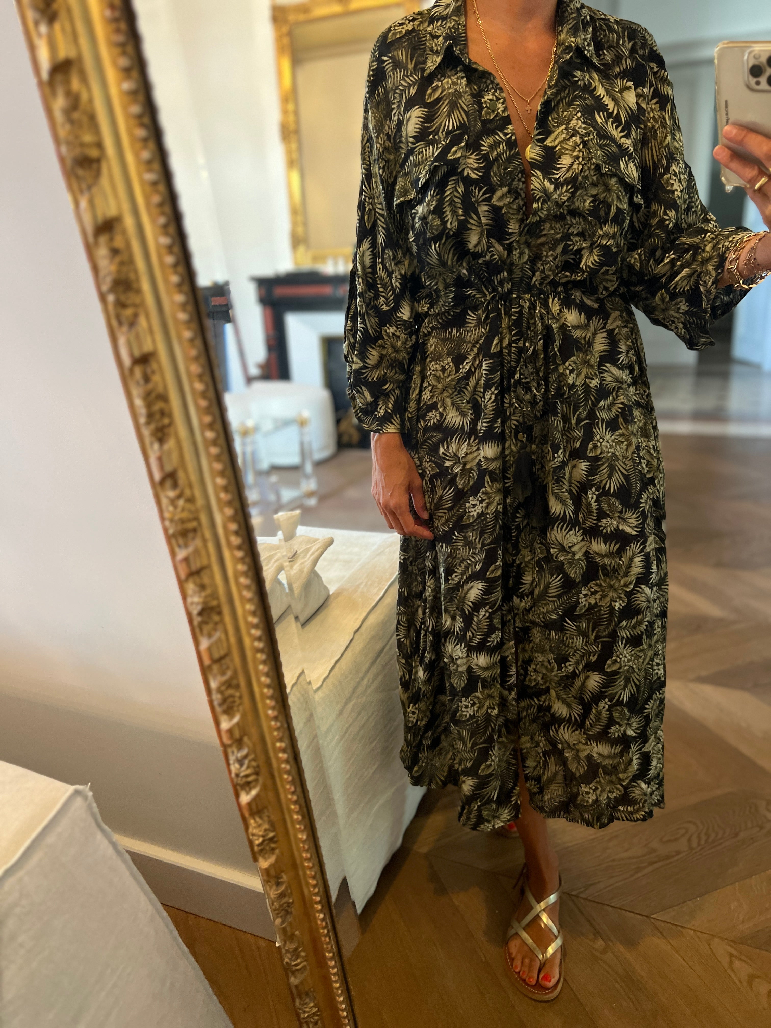 Robe longue Zara ceinturée
