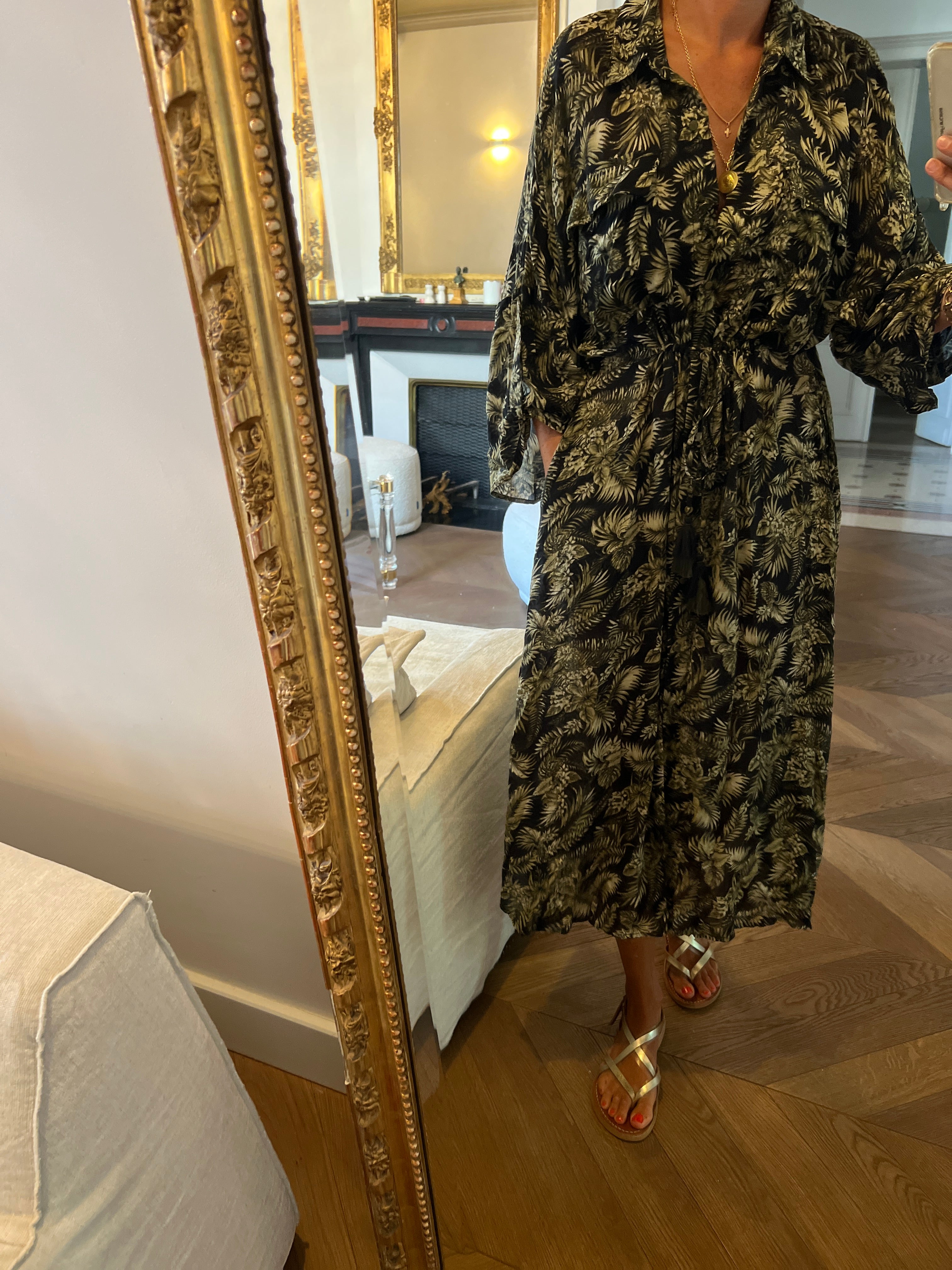 Robe longue Zara ceinturée