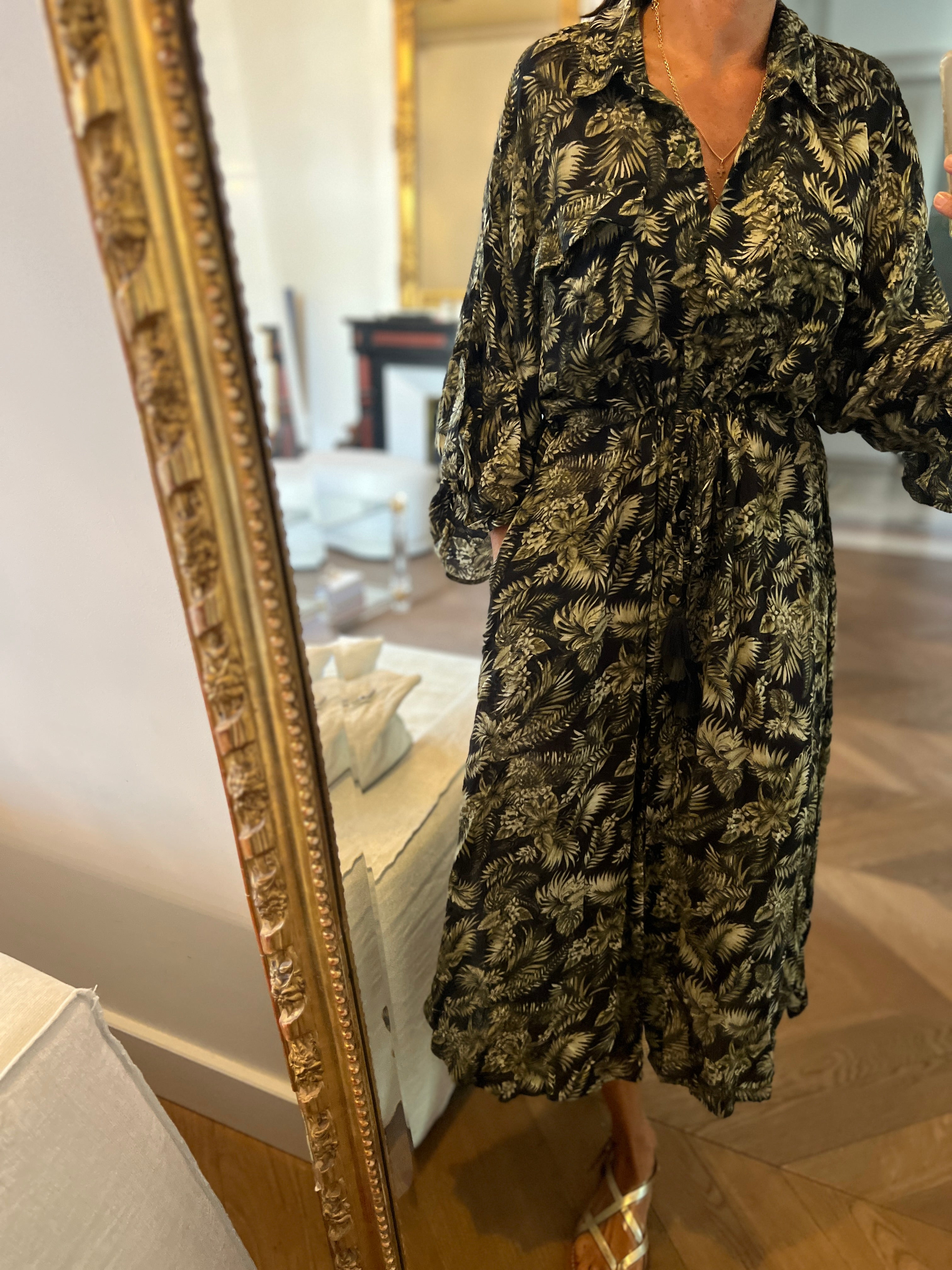 Robe longue Zara ceinturée