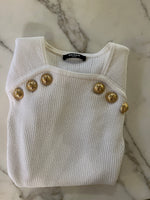 Charger l'image dans la galerie, Balmain - Haut blanc boutons dorés
