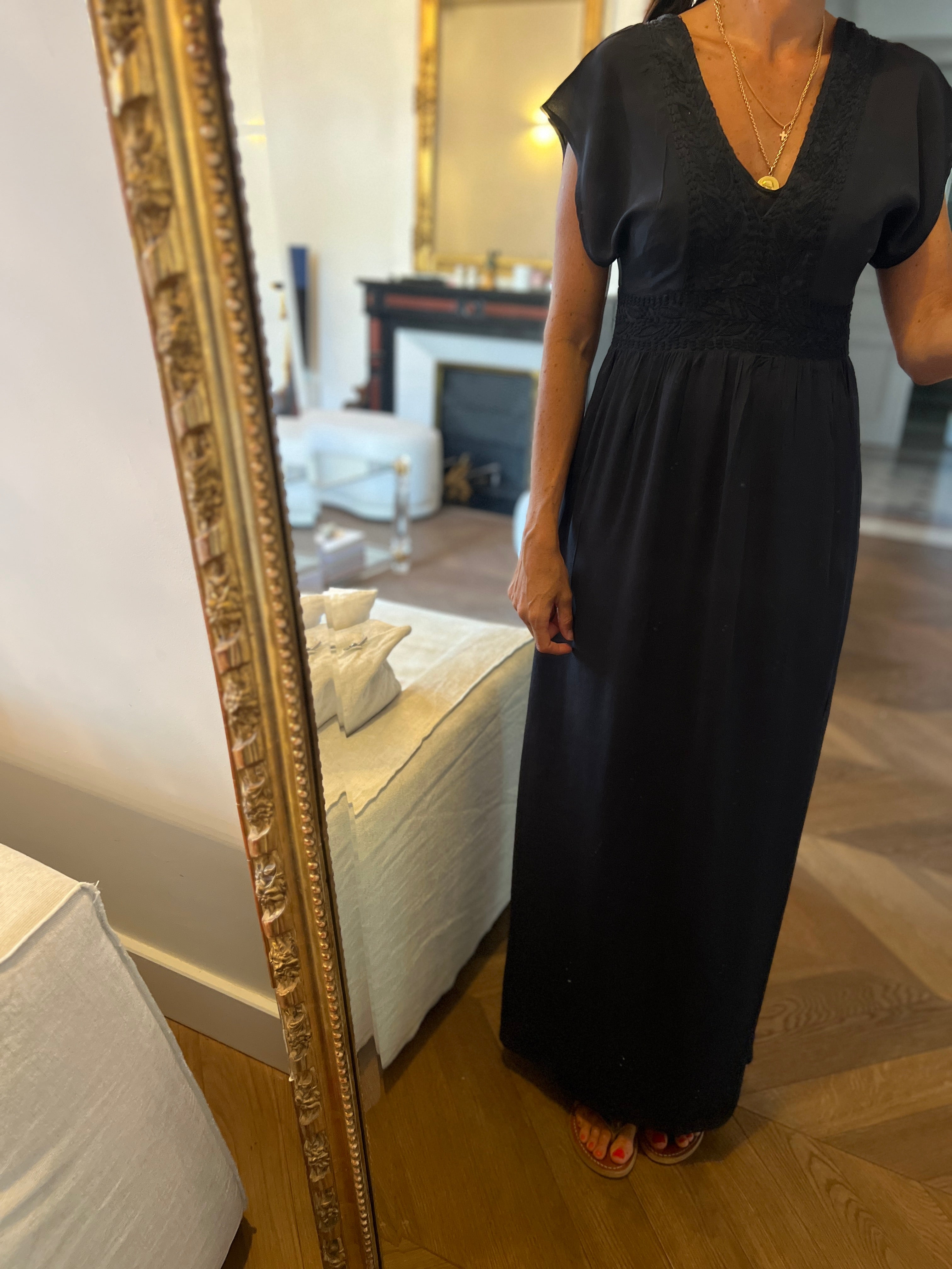 Robe longue Ba&sh bleu marine