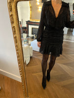 Charger l&#39;image dans la galerie, Robe Bérénice noire plumetis
