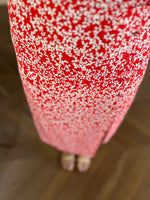 Charger l&#39;image dans la galerie, Robe rouge imprimée blanc

