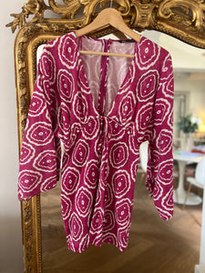 Robe Zara violette à imprimé blancs