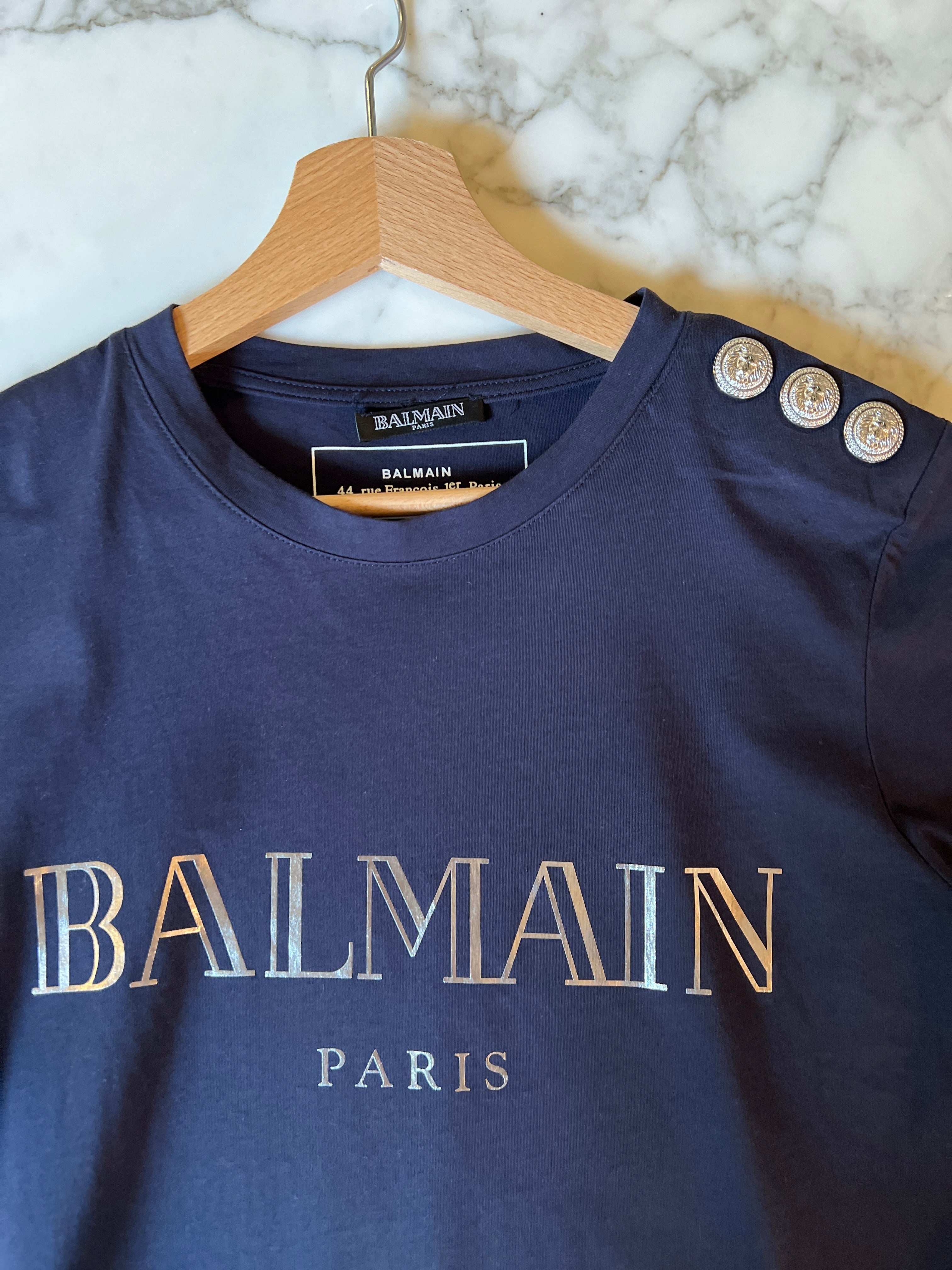 Aurianne Sinacola T shirt Balmain bleu marine