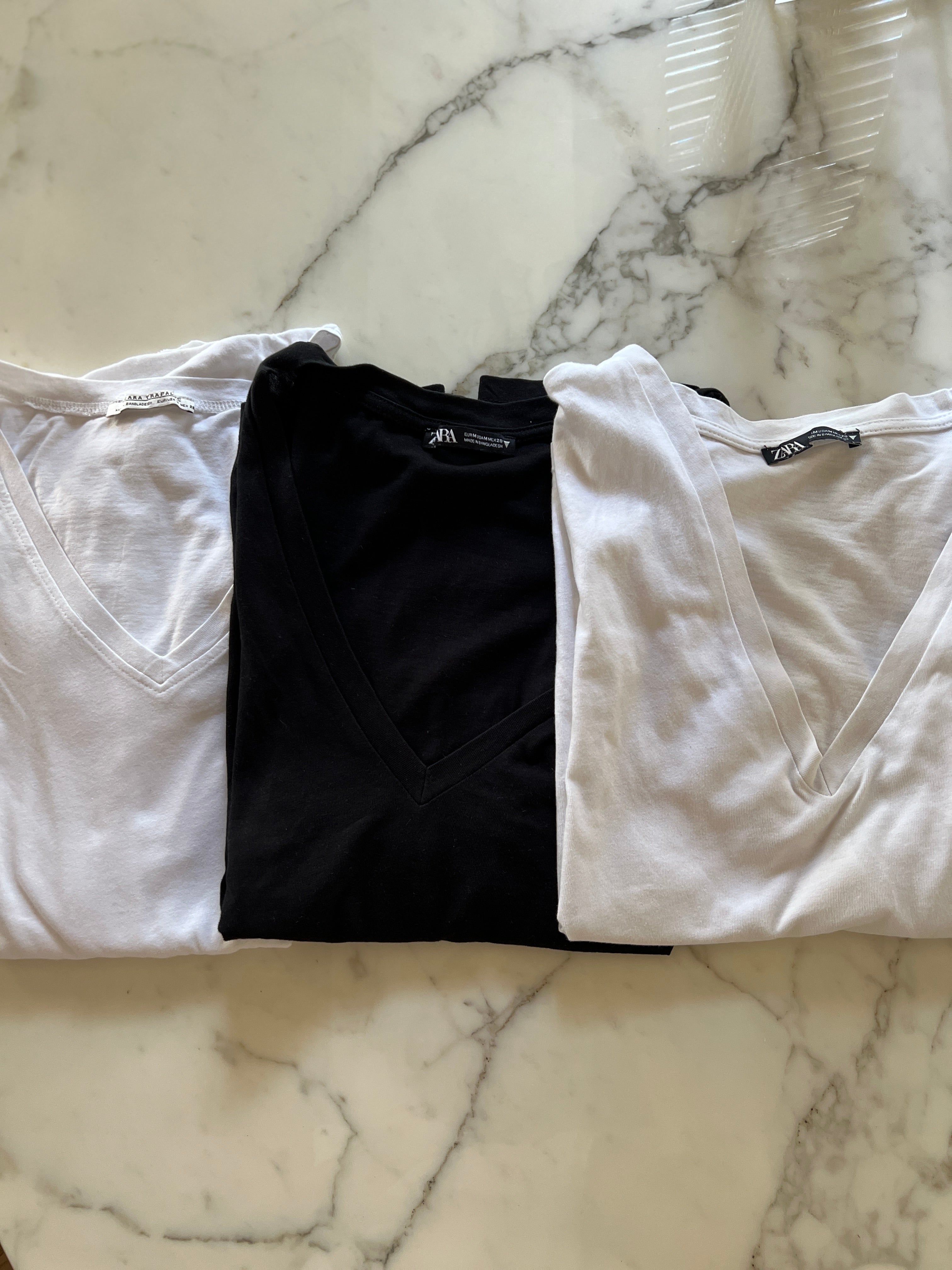 Lot de 3 t shirts Zara noir et blanc