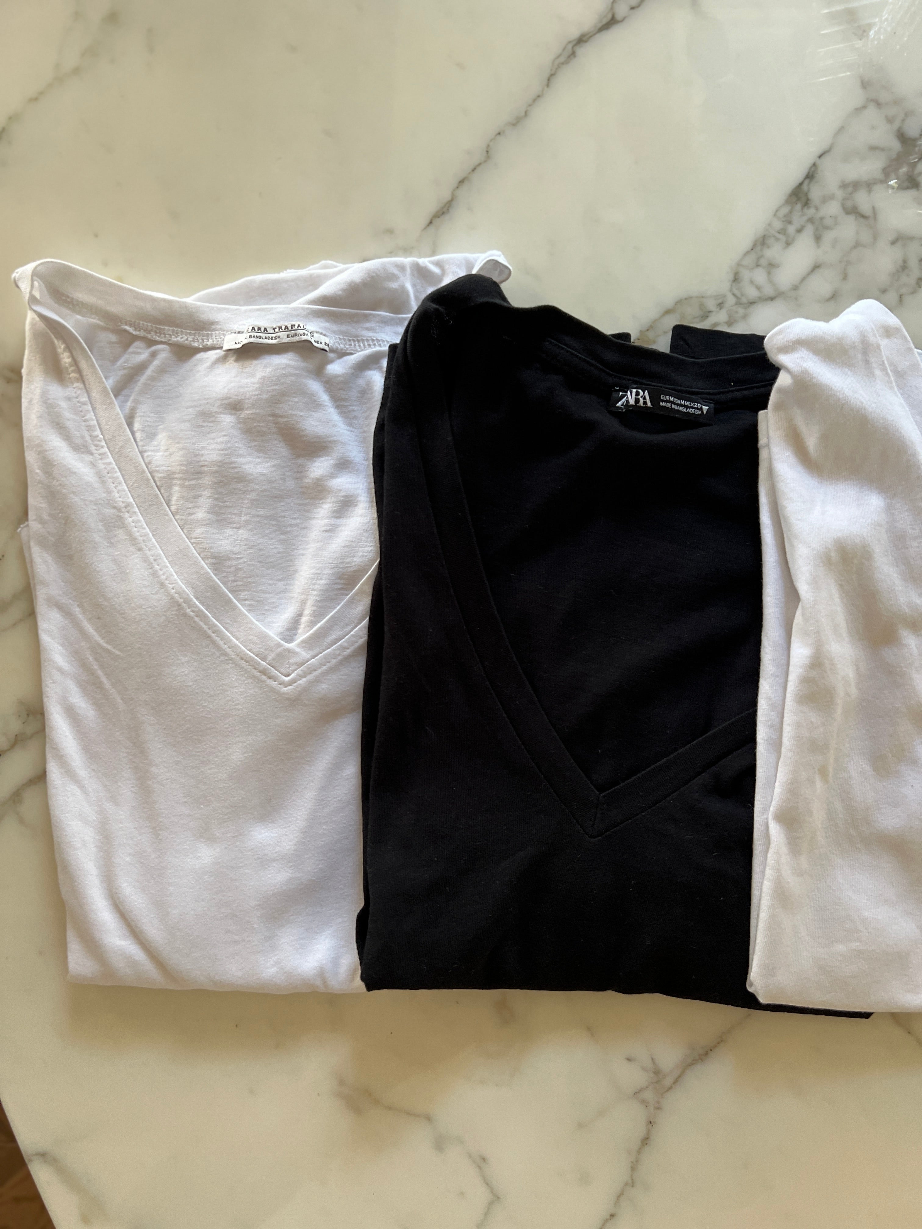 Lot de 3 t shirts Zara noir et blanc