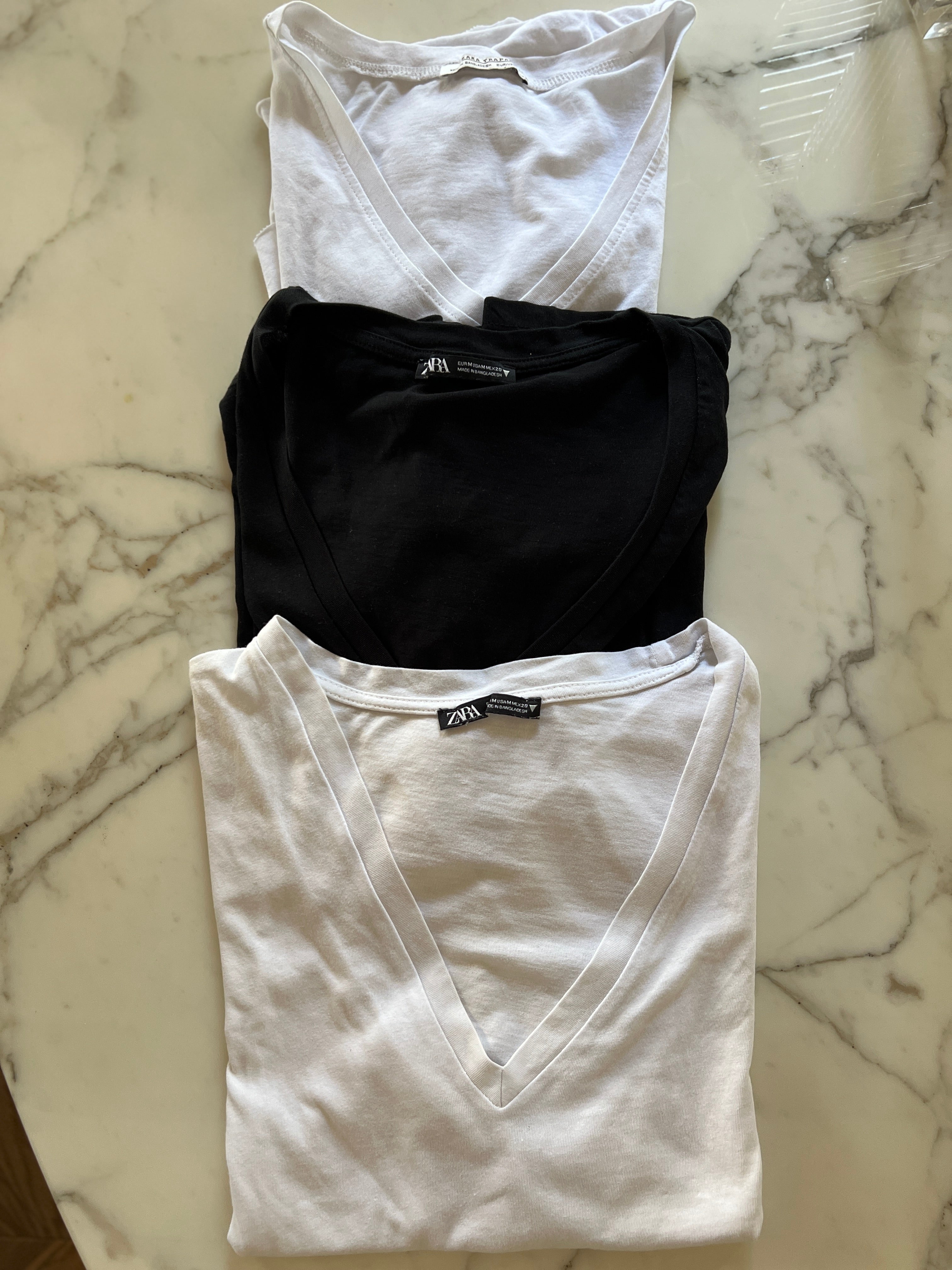 Lot de 3 t shirts Zara noir et blanc