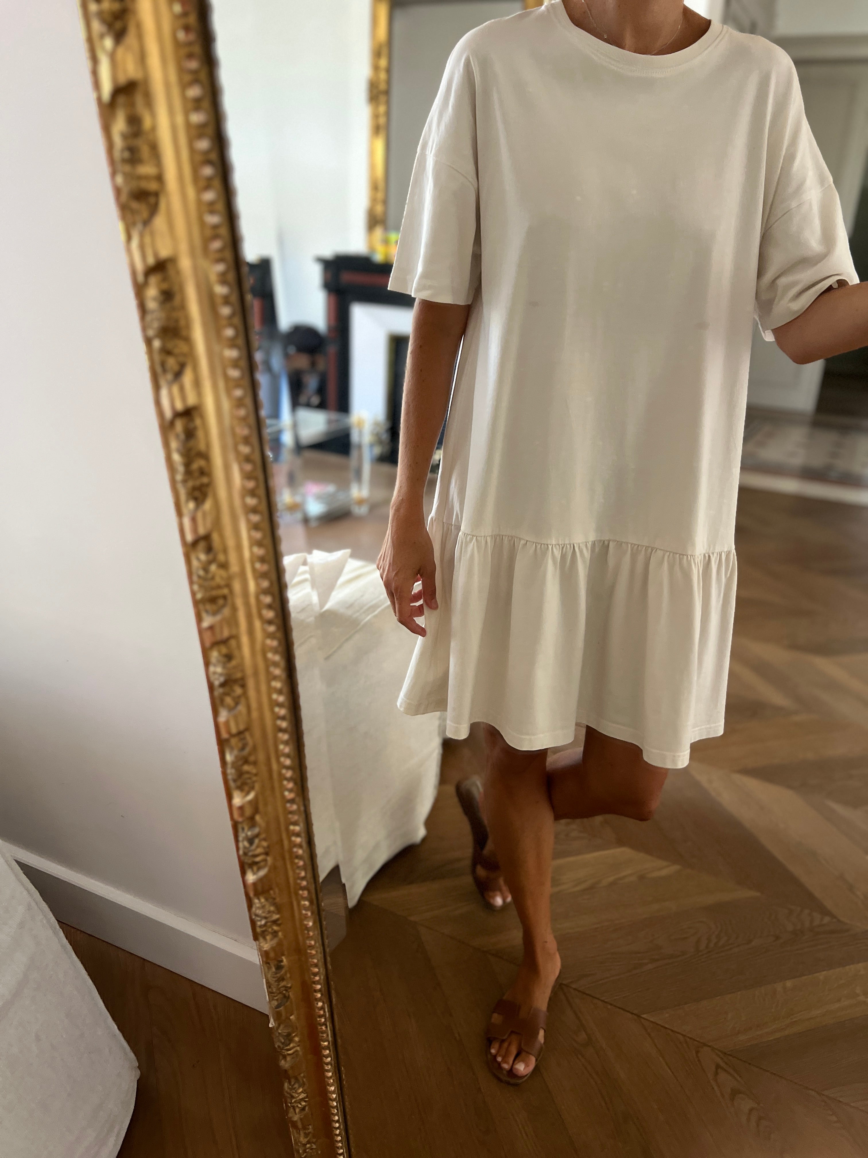 Robe t-shirt H&M ecrue