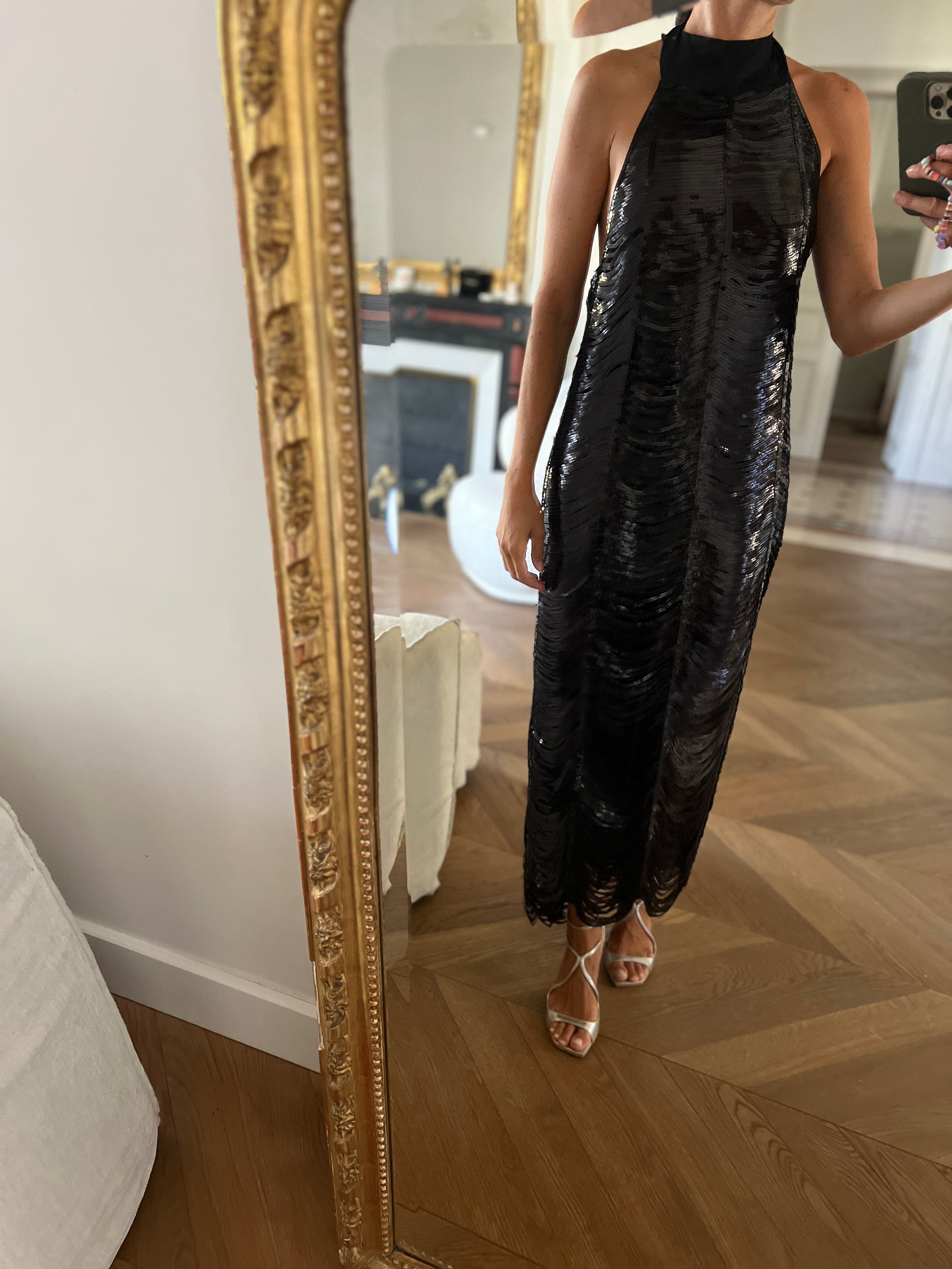 Robe Zara en paillettes noires