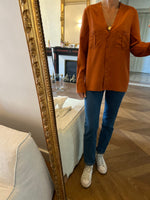 Charger l&#39;image dans la galerie, Blouse Vanessa Bruno en soie terracotta
