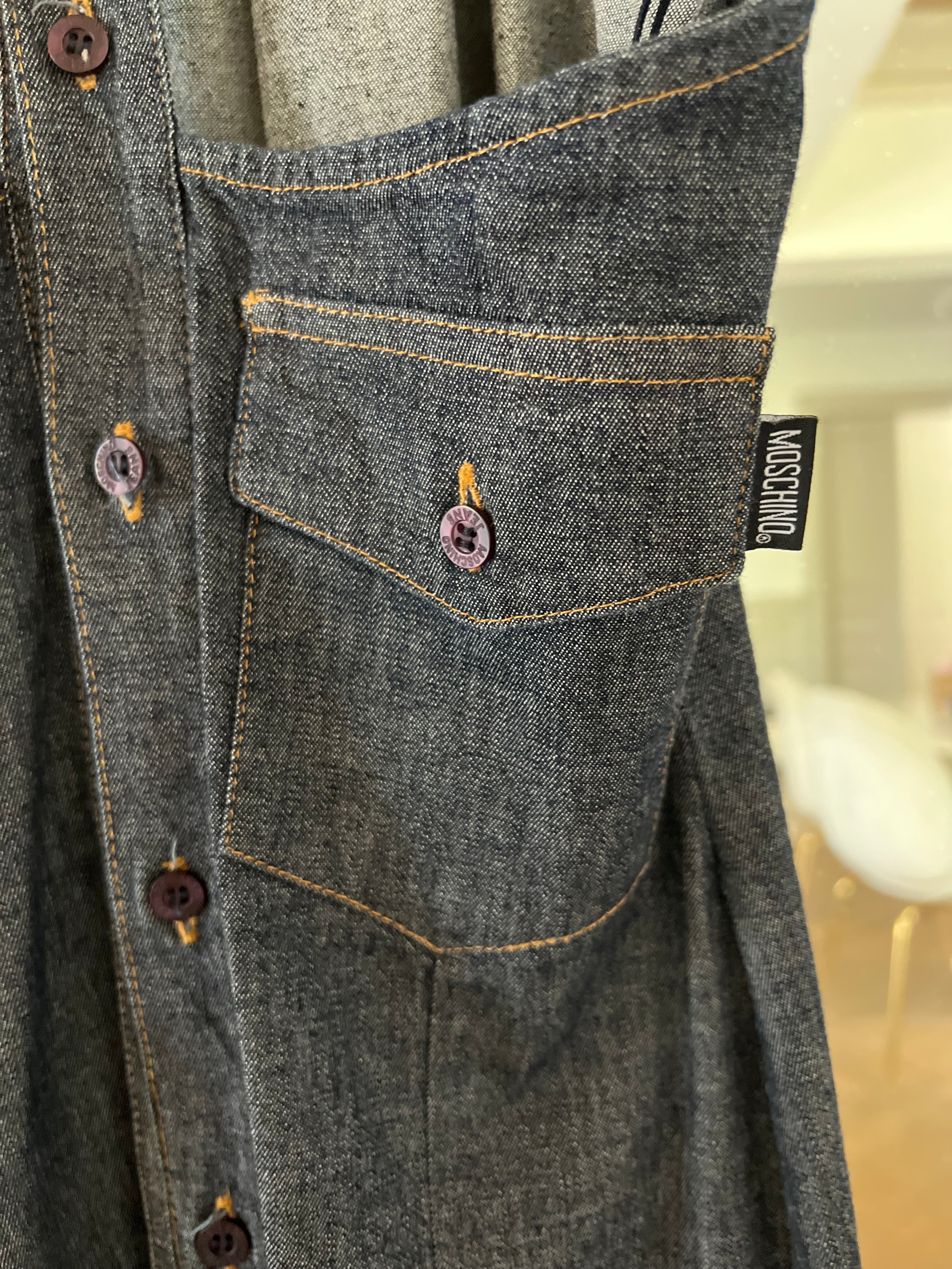 Robe Moschino en jean col montant