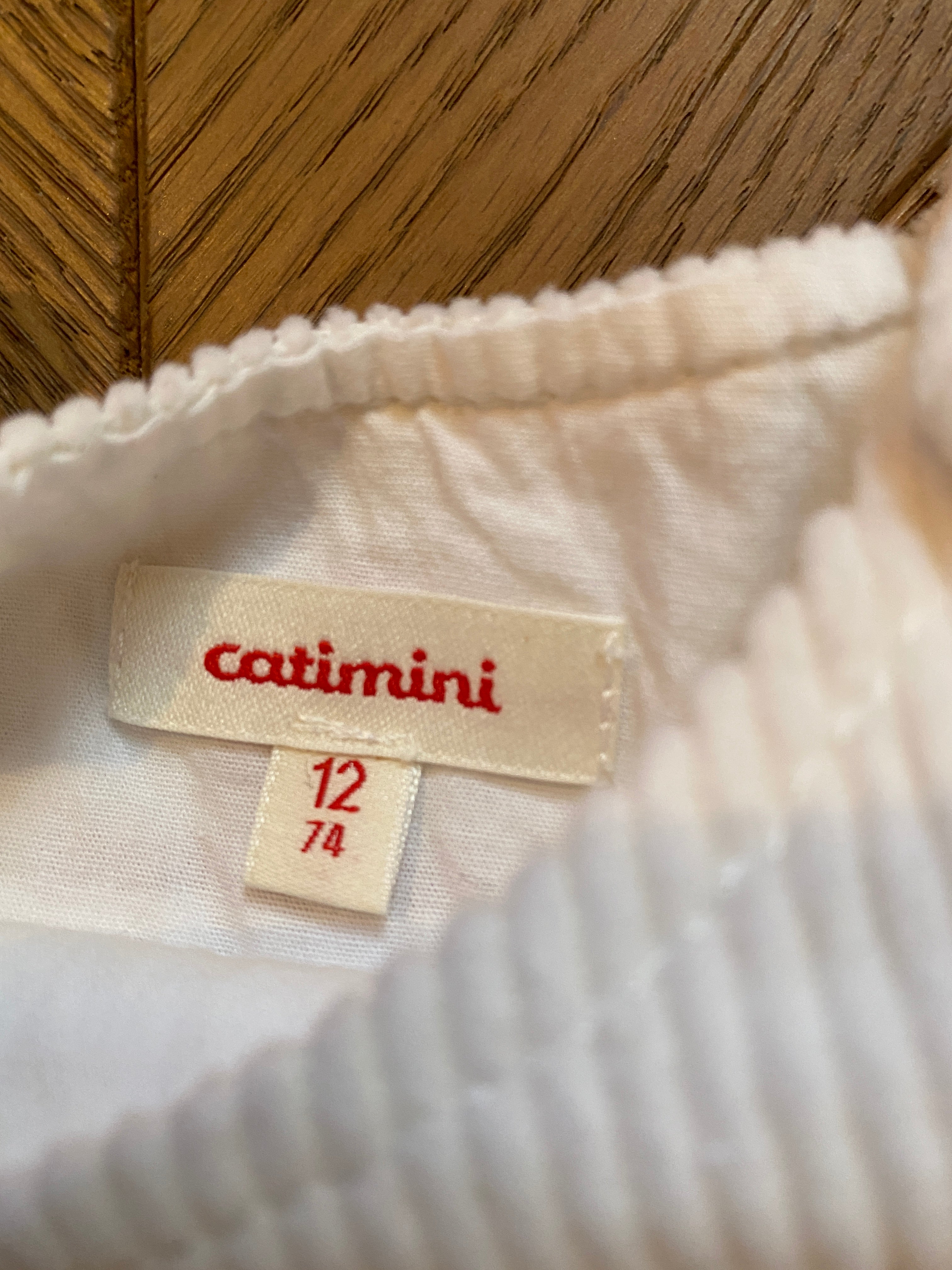 Robe Catimini ecrue en velours imprimé cœur 12 mois