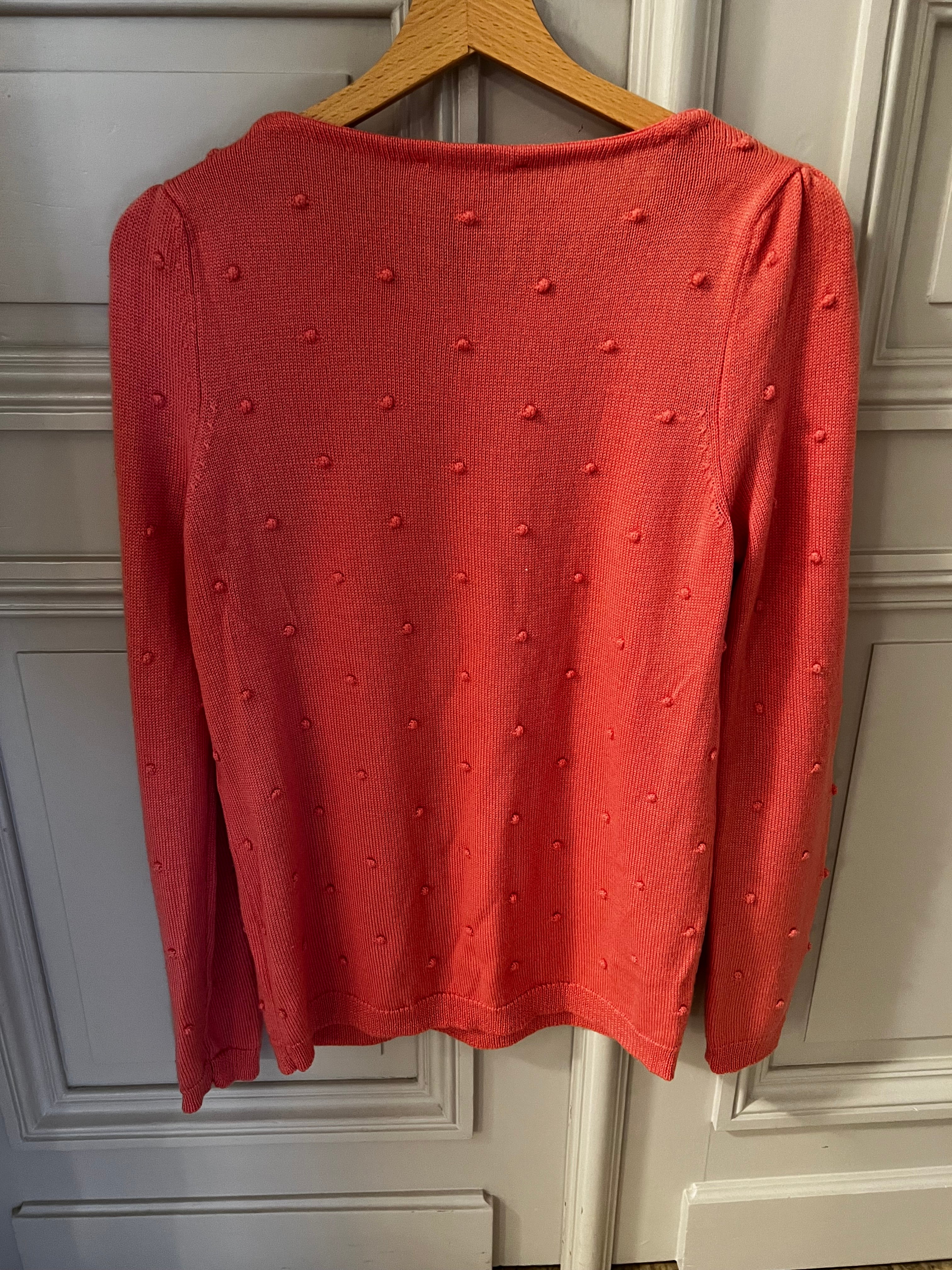 Pull Sezane en laine rose à pois