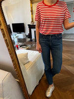 Charger l&#39;image dans la galerie, Ariane Brodier T shirt Monki Neuf à rayures blanches et rouge 
