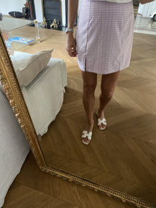 Charlotte Pirroni Mini jupe fendue à taille haute et imprimé carreaux
