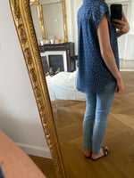 Charger l&#39;image dans la galerie, Chemisier Monoprix en jean bleu avec palmiers

