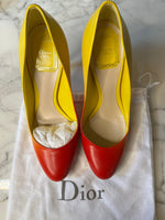 Charger l&#39;image dans la galerie, Escarpins Neufs Christian Dior rouge et jaune

