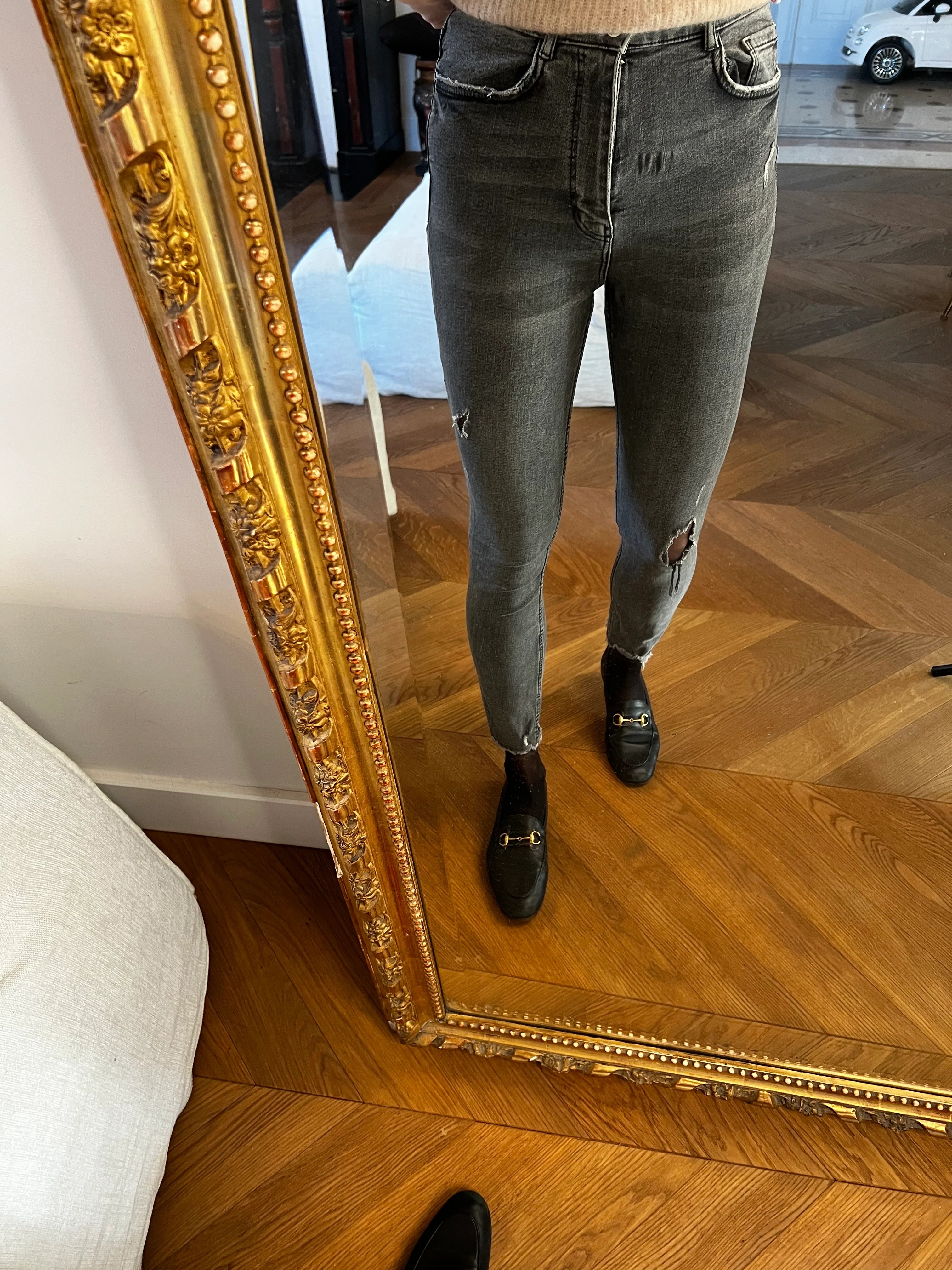 Jean troué femme taille haute clearance