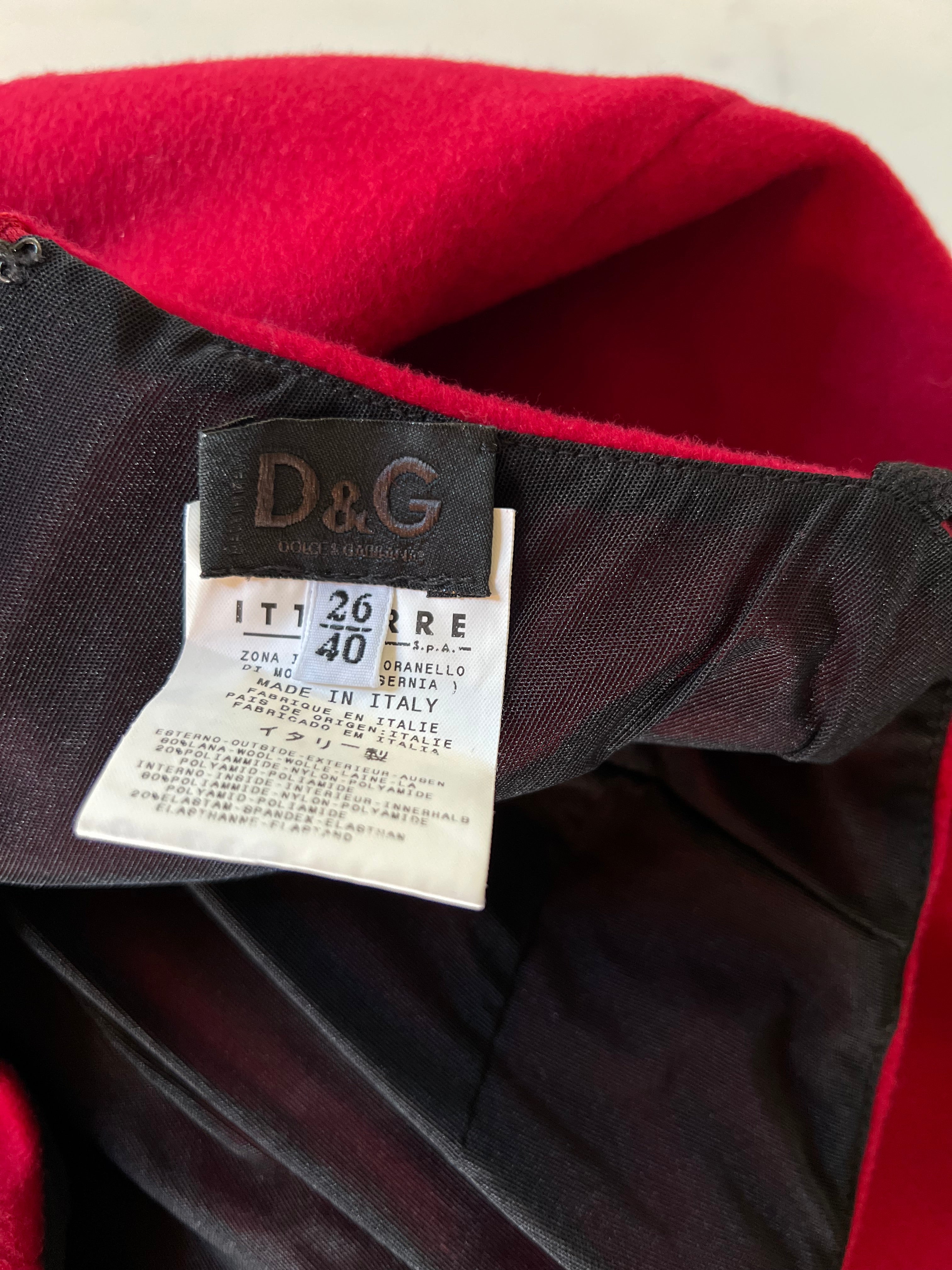Robe en laine rouge Dolce Gabbana