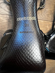 Sandales Roberto Cavalli vernis noir